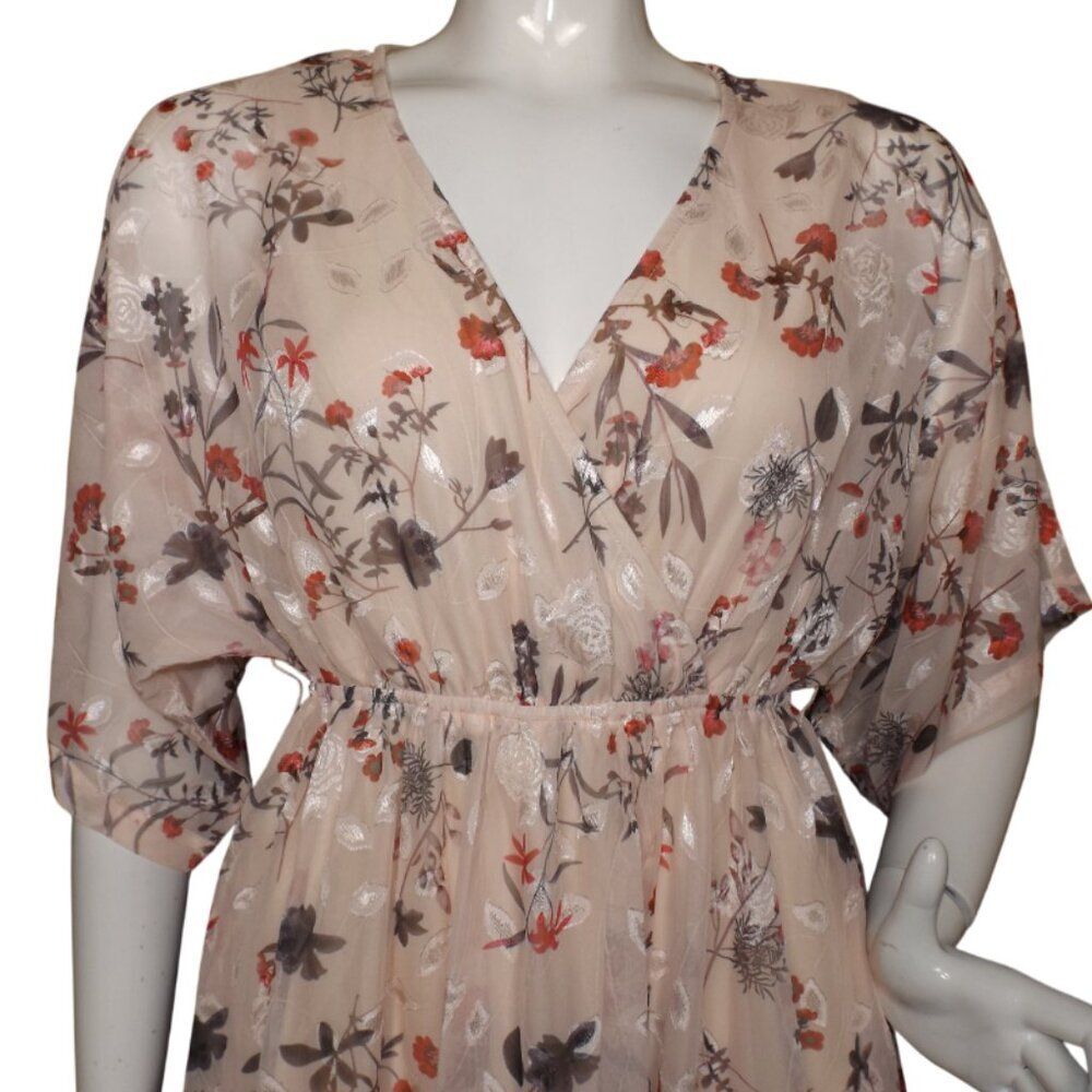 BALTIC BORN Maxi Dress, S, Pink/Multicolor Floral, Kimono sleeve, V-neck, Long - Picture 2 of 14